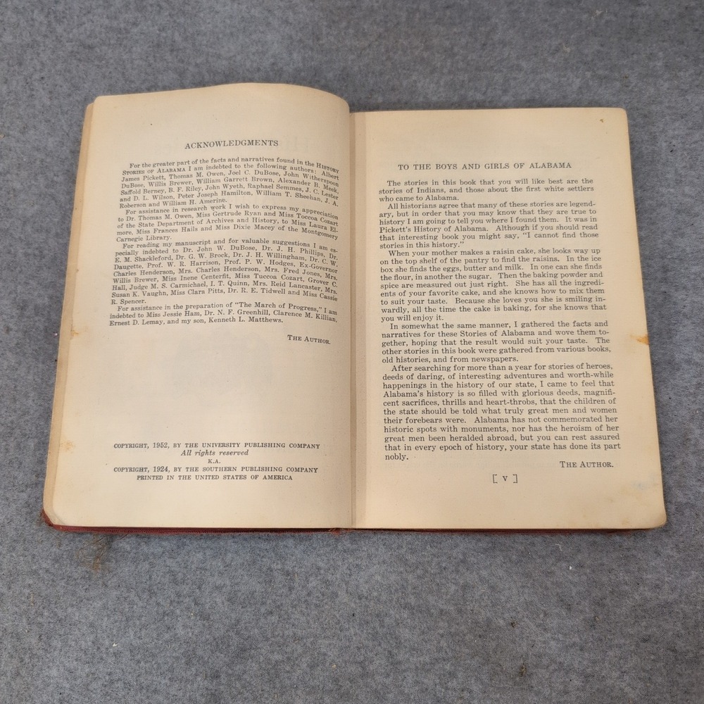 History Stories of Alabama L. Lamar Matthews 1952 Hardcover Illustrated Book - Picture 5 of 7